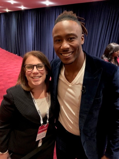 Dr. Robin L. Smith with Brandon Marshall.