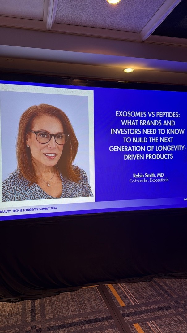 Dr. Robin L. Smith at the INNOCOS Beauty, Tech & Longevity Summit in Silicon Valley, February 19, 2026.
