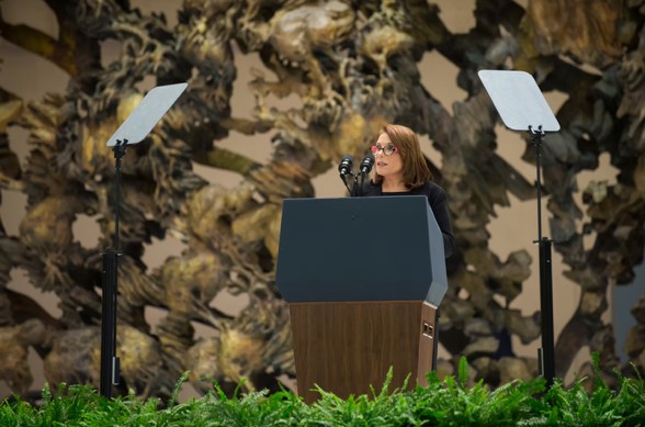 Dr. Robin L. Smith speaking at the Vatican.
